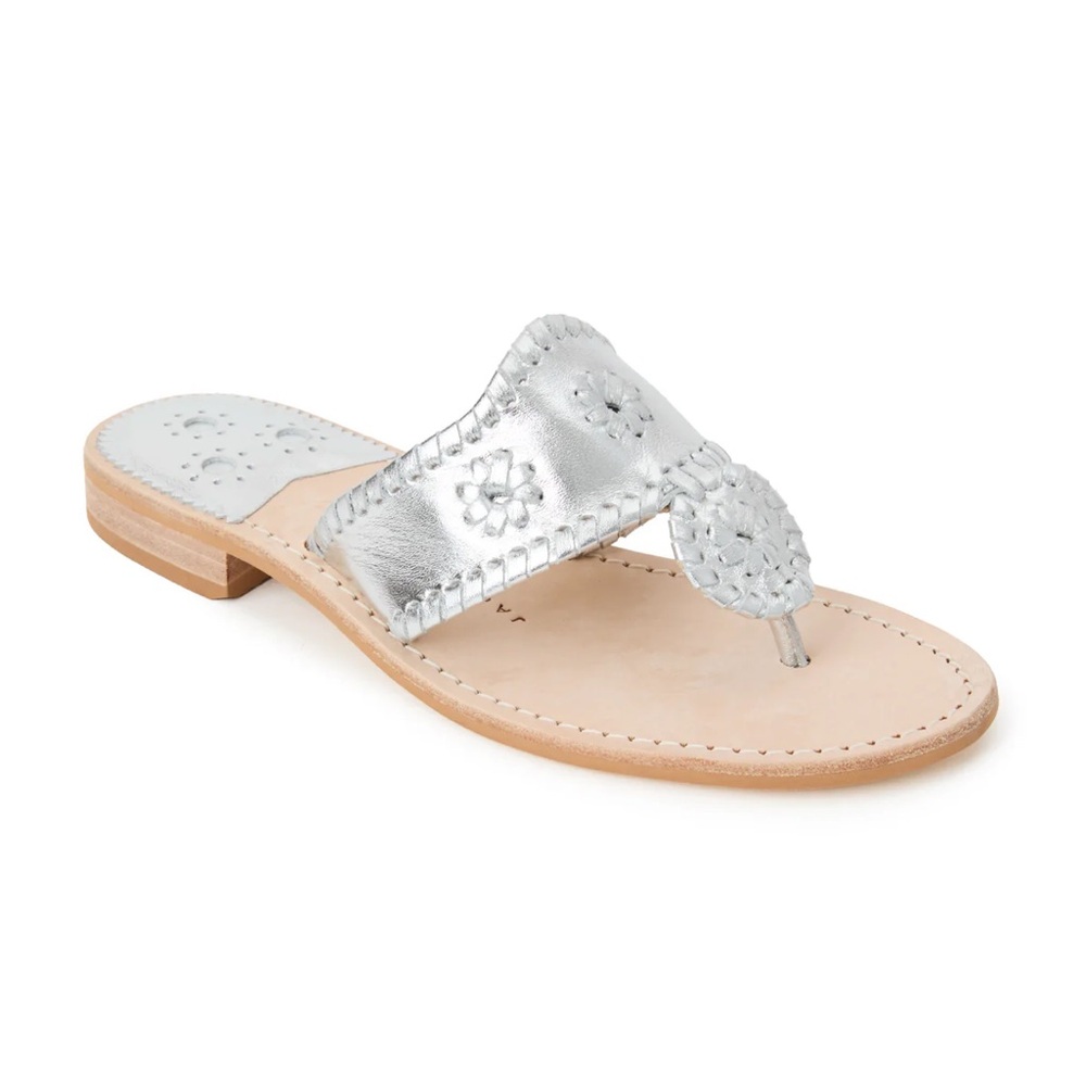 Jack Rogers Metallic Silver Sandals